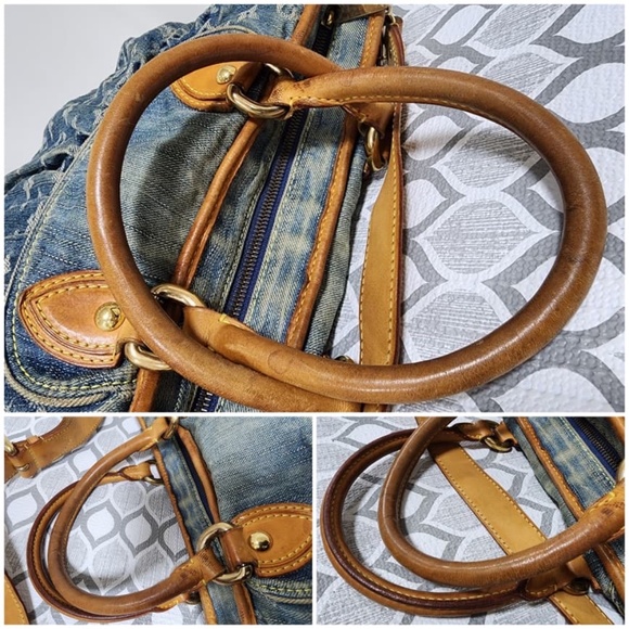 Authentic Louis Vuitton Denim Monogram Denim Neo Cabby MM Bag Blue - Picture 7 of 16